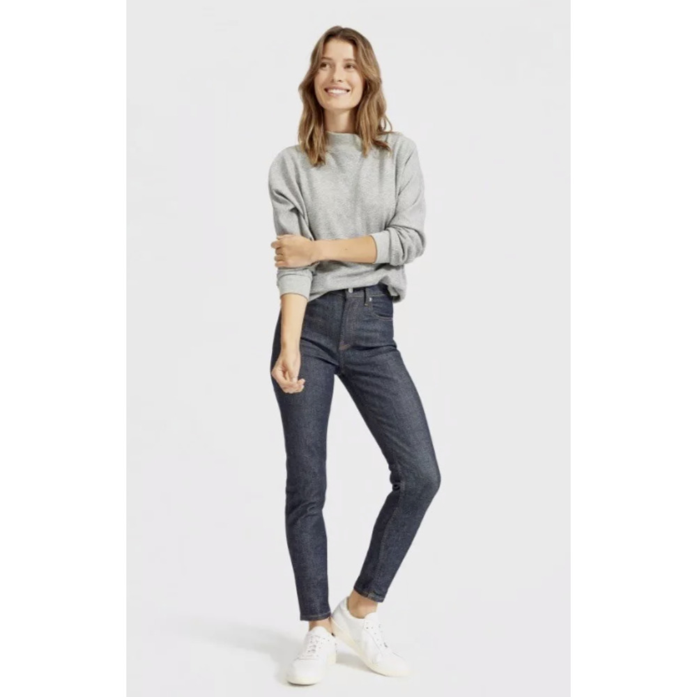 Everlane Jeans Dark Wash Blue Denim High Rise Classic Cotton Stretch Size 28